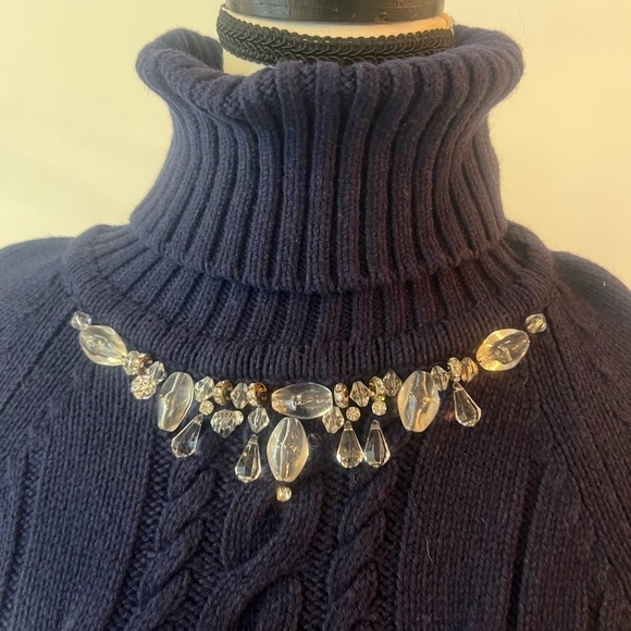 Bluegirl Navy Sweater Dress with beaded neckline - Picture 16 of 17